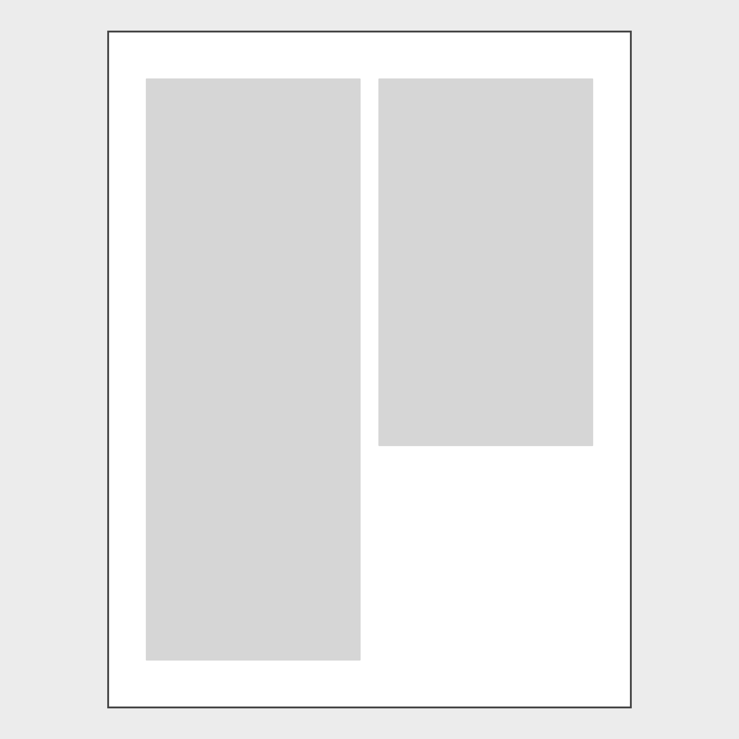 A page with two grey body columns; the second column is shorter than the first.